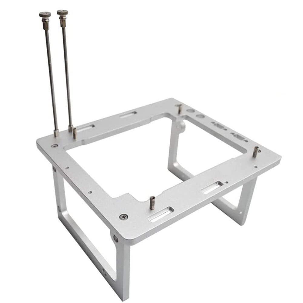 EDIY Open Air ITX PC Frame HTPC Water Cooling Test Bench Aluminum Case Bare Overclocking DIY Computer Frame Support Graphics Card, ITX Silver