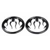 YDLMT Black Flame Front Speaker Grills Trim Cover Compatible with Harley Touring Electra Street Glide Trike view 4