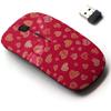 2.4G Wireless Mouse with Cute Pattern Design for All Laptops and Desktops with Nano Receiver - Cute Hearts view 1