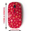2.4G Wireless Mouse with Cute Pattern Design for All Laptops and Desktops with Nano Receiver - Cute Hearts view 2