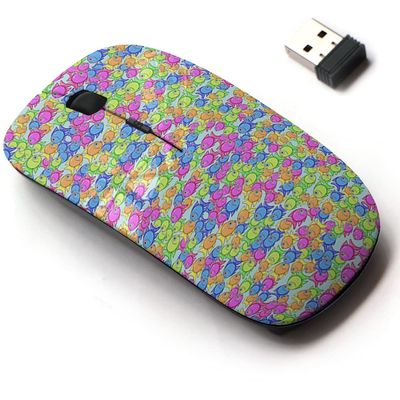2.4G Wireless Mouse with Cute Pattern Design for All Laptops and Desktops with Nano Receiver - Colorful Fish