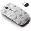 2.4G Wireless Mouse with Cute Pattern Design for All Laptops and Desktops with Nano Receiver - Cute Mouse Flowers view 1
