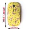 2.4G Wireless Mouse with Cute Pattern Design for All Laptops and Desktops with Nano Receiver - Cute Llama on Yellow view 2