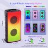 Bluetooth Speakers, 60W(80W Peak) Portable Loud Wireless Stereo Speaker with Rich Bass, Bluetooth 5.0, FM Radio, Colorful Light, TWS Pairing, EQ, 10000mAh Battery, Outdoor Speaker for Home Party Gift view 3