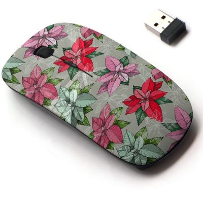 2.4G Wireless Mouse with Cute Pattern Design for All Laptops and Desktops with Nano Receiver - Beautiful Colorful Christmas