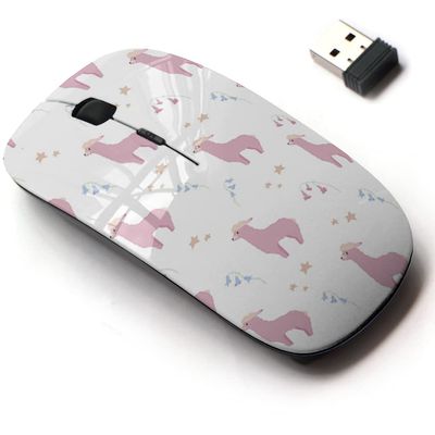 2.4G Wireless Mouse with Cute Pattern Design for All Laptops and Desktops with Nano Receiver - Cute Pink
