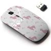 2.4G Wireless Mouse with Cute Pattern Design for All Laptops and Desktops with Nano Receiver - Cute Pink view 1