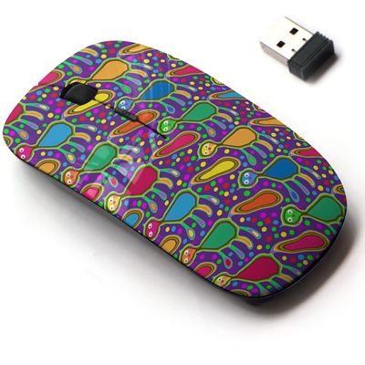 2.4G Wireless Mouse with Cute Pattern Design for All Laptops and Desktops with Nano Receiver - Design Element Cats