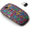 2.4G Wireless Mouse with Cute Pattern Design for All Laptops and Desktops with Nano Receiver - Design Element Cats view 1
