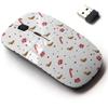 2.4G Wireless Mouse with Cute Pattern Design for All Laptops and Desktops with Nano Receiver - Christmas Wallpaper Vector view 1