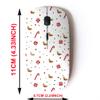 2.4G Wireless Mouse with Cute Pattern Design for All Laptops and Desktops with Nano Receiver - Christmas Wallpaper Vector view 2