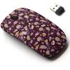 2.4G Wireless Mouse with Cute Pattern Design for All Laptops and Desktops with Nano Receiver - Bright Fantastic Flowers Space view 1