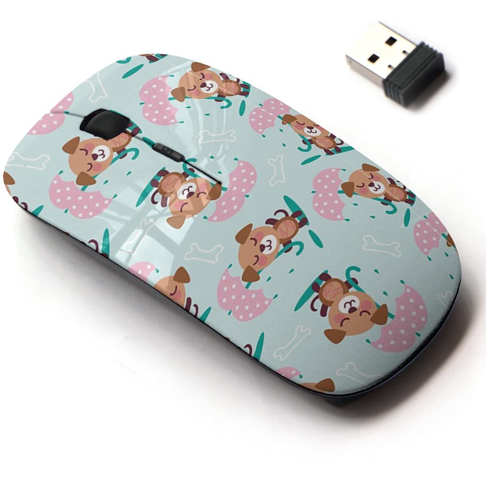2.4G Wireless Mouse with Cute Pattern Design for All Laptops and Desktops with Nano Receiver - Dog Sleepy