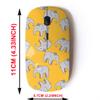 2.4G Wireless Mouse with Cute Pattern Design for All Laptops and Desktops with Nano Receiver - Elephant Yellow view 2