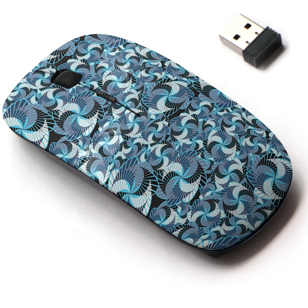 2.4G Wireless Mouse with Cute Pattern Design for All Laptops and Desktops with Nano Receiver - fivecolor Texture Flowers sshaped