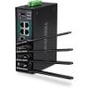 TRENDnet Industrial AC1200 Wireless Gigabit PoE+ Router, TI-WP100, 4 x Gigabit PoE+ Ports, 1 x Gigabit WAN Port, IP30 Housing, 120W PoE Power Budget, Dual-WAN, Dual-Band WiFi, VPN, Inter-VLAN Routing view 1