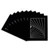 CountryArtHouse Black Suede Acid Free 8x10 Picture Frame Mats with White Core Bevel Cut for 6x8 Pictures - Fits 8x10 Frame - Pack of 100 Mats - with Bags & Backings view 1