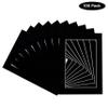 CountryArtHouse Black Suede Acid Free 8x10 Picture Frame Mats with White Core Bevel Cut for 6x8 Pictures - Fits 8x10 Frame - Pack of 100 Mats - with Bags & Backings view 2