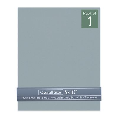 CountryArtHouse Metallic Silver Acid Free 8x10 Backing Board - Uncut Photo Mat Board - 1 Sheet