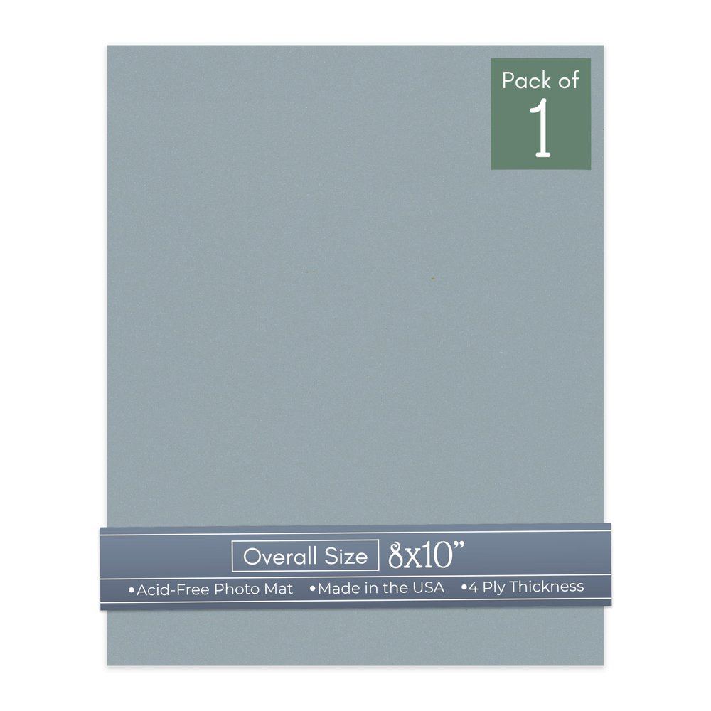 CountryArtHouse Metallic Silver Acid Free 8x10 Backing Board - Uncut Photo Mat Board - 1 Sheet