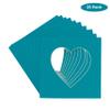 CountryArtHouse Teal Acid Free 7x7 Heart Picture Frame Mat with White Core Bevel Cut for 4x5 Pictures - Fits 7x7 Frame view 2