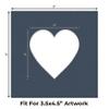 CountryArtHouse Navy Blue Acid Free 7x7 Heart Picture Frame Mat with White Core Bevel Cut for 4x5 Pictures - Fits 7x7 Frame view 2