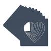CountryArtHouse Navy Blue Acid Free 7x7 Heart Picture Frame Mat with White Core Bevel Cut for 4x5 Pictures - Fits 7x7 Frame view 3