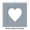 CountryArtHouse Mid Grey Acid Free 7x7 Heart Picture Frame Mat with White Core Bevel Cut for 4x5 Pictures - Fits 7x7 Frame view 2