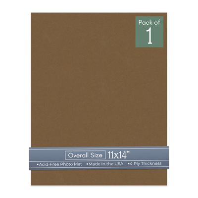 CountryArtHouse Aged Oak Acid Free 11x14 Backing Board - Uncut Photo Mat Board - 1 Sheet