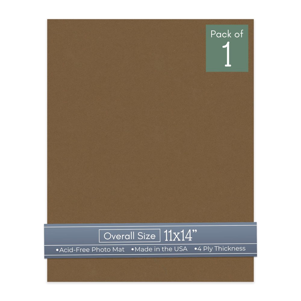 CountryArtHouse Aged Oak Acid Free 11x14 Backing Board - Uncut Photo Mat Board - 1 Sheet