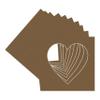 CountryArtHouse Aged Oak Acid Free 7x7 Heart Picture Frame Mat with White Core Bevel Cut for 4x5 Pictures - Fits 7x7 Frame view 3