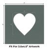 CountryArtHouse Charcoal Acid Free 7x7 Heart Picture Frame Mat with White Core Bevel Cut for 4x5 Pictures - Fits 7x7 Frame view 2