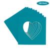CountryArtHouse Teal Acid Free 7x7 Heart Picture Frame Mat with White Core Bevel Cut for 4x5 Pictures - Fits 7x7 Frame view 2
