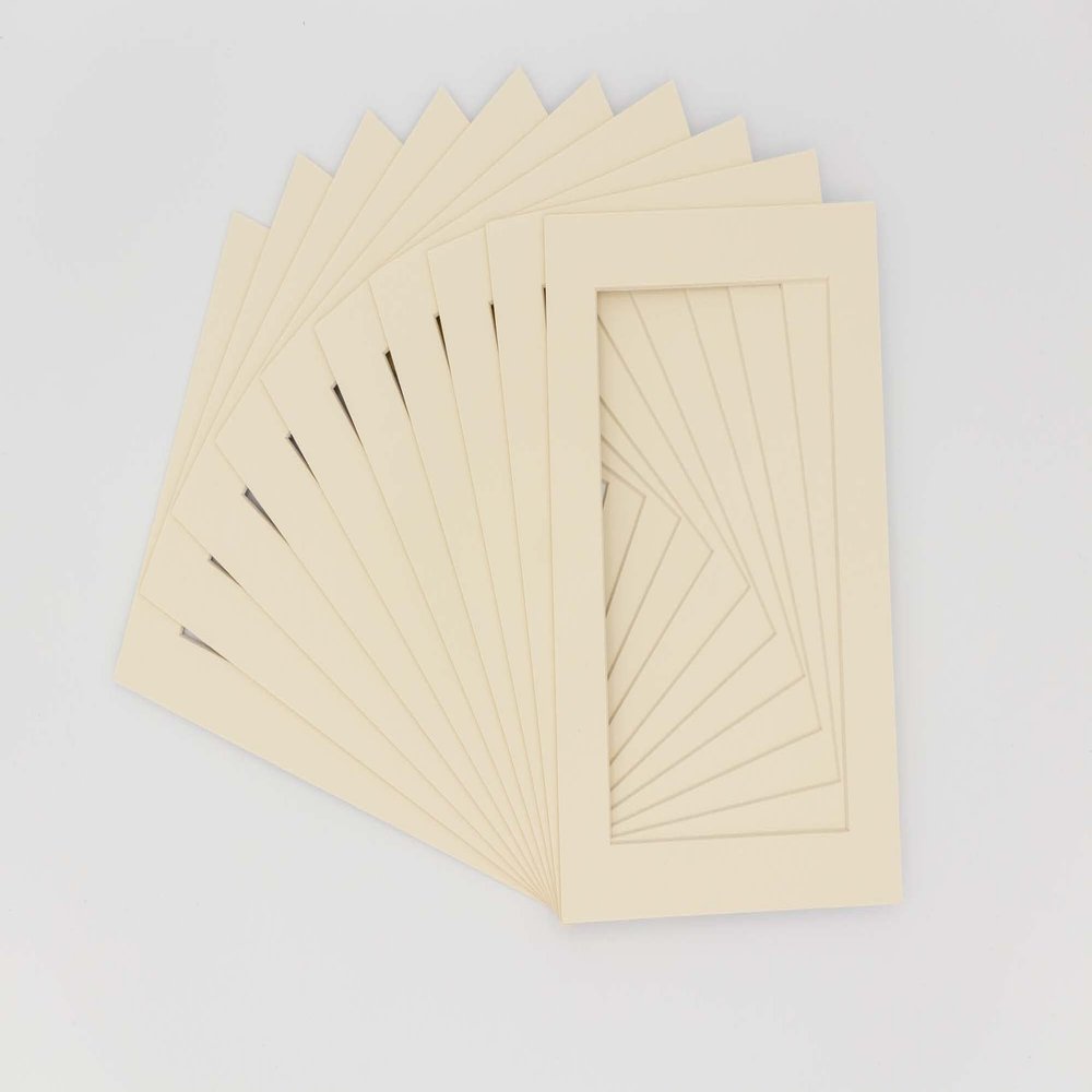 Textured Cream Acid Free 16x20 Picture Frame Mats with White Core Bevel Cut for 11x17 Pictures - Fits 16x20 Frame - Pack of 100 Mats