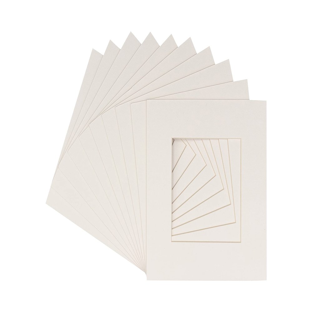 CountryArtHouse Textured White Acid Free 16x16 Picture Frame Mats with White Core Bevel Cut for 8x8 Pictures - Fits 16x16 Frame - Pack of 100 Mats