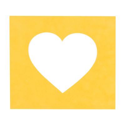 CountryArtHouse Bright Yellow Acid Free 7x7 Heart Picture Frame Mat with White Core Bevel Cut for 4x5 Pictures - Fits 7x7 Frame