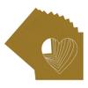 CountryArtHouse Metallic Gold Acid Free 7x7 Heart Picture Frame Mat with White Core Bevel Cut for 4x5 Pictures - Fits 7x7 Frame view 3