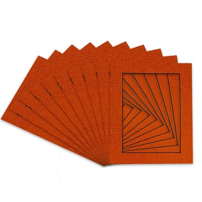 Basketball Texture Acid Free 8x10 Picture Frame Mats with White Core Bevel Cut for 6x8 Pictures - Fits 8x10 Frame - Pack of 25 Mats