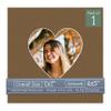 CountryArtHouse Aged Oak Acid Free 7x7 Heart Picture Frame Mat with White Core Bevel Cut for 4x5 Pictures - Fits 7x7 Frame view 1