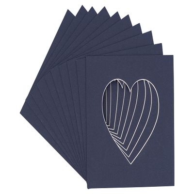 CountryArtHouse Navy Blue Acid Free 7x7 Heart Picture Frame Mat with White Core Bevel Cut for 4x5 Pictures - Fits 7x7 Frame