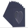 CountryArtHouse Navy Blue Acid Free 7x7 Heart Picture Frame Mat with White Core Bevel Cut for 4x5 Pictures - Fits 7x7 Frame view 1