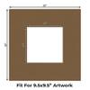 Aged Oak Acid Free 20x20 Picture Frame Mats with White Core Bevel Cut for 10x10 Pictures - Fits 20x20 Frame - Pack of 25 Mats view 2