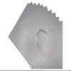 CountryArtHouse Metallic Silver Acid Free 7x7 Heart Picture Frame Mat with White Core Bevel Cut for 4x5 Pictures - Fits 7x7 Frame view 1
