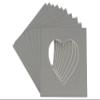 CountryArtHouse Mid Grey Acid Free 7x7 Heart Picture Frame Mat with White Core Bevel Cut for 4x5 Pictures - Fits 7x7 Frame view 1