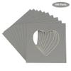 CountryArtHouse Mid Grey Acid Free 7x7 Heart Picture Frame Mat with White Core Bevel Cut for 4x5 Pictures - Fits 7x7 Frame view 2