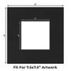 Black Suede Acid Free 16x16 Picture Frame Mats with White Core Bevel Cut for 8x8 Pictures - Fits 16x16 Frame - Pack of 25 Mats view 2