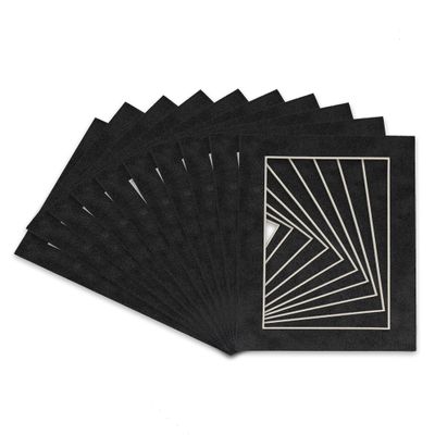 Ash Suede Acid Free 8x10 Picture Frame Mats with White Core Bevel Cut for 6x8 Pictures - Fits 8x10 Frame - Pack of 100 Mats