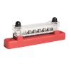 Shkalacar Bus Bar 150A 6 Terminal Single-Row Bus Bar Block with Cover, Ground Distribution, Power Distribution Terminal Block with 6 M4 Screws and 2 Studs, for Car Boat Marine Caravan RV view 2