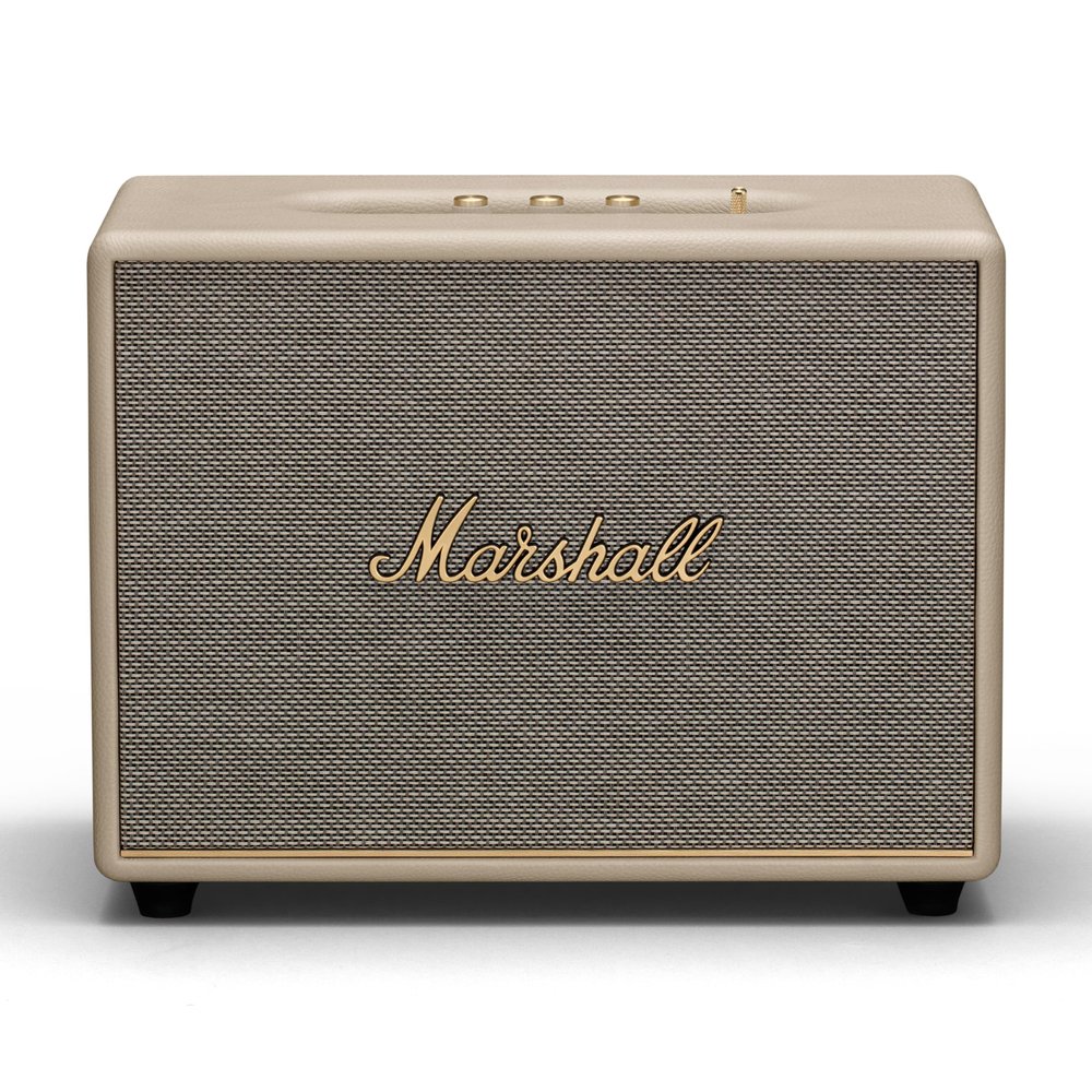 Marshall Woburn III Bluetooth Home Speaker - Loud Stereo Sound with Bass and Treble Controls | Plug-in Powered | Record Player Compatible | HDMI, RCA, 3.5 mm Aux Inputs - Cream