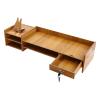 kangten Monitor Stand Riser with Lockable Drawer, Large Compartment, 2 Small Compartments, and 2 Top PlatformsMDF Computer Monitor StandDesk Organizer for Home Office PC Screen view 1